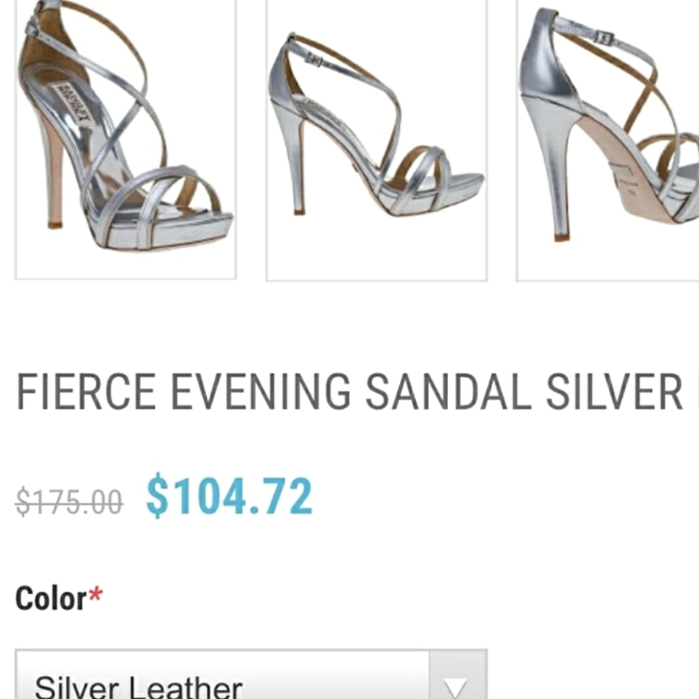 Badgley Mischka Fierce Ankle Strap Silver/Gold Heeled Sandals - 8.5 - Picture 16 of 16